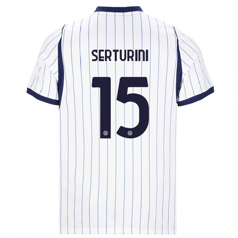 Danxen Enfant Maillot Annamaria Serturini #15 Blanc Bleu Marine Tenues Extérieur 2026/27 T-Shirt