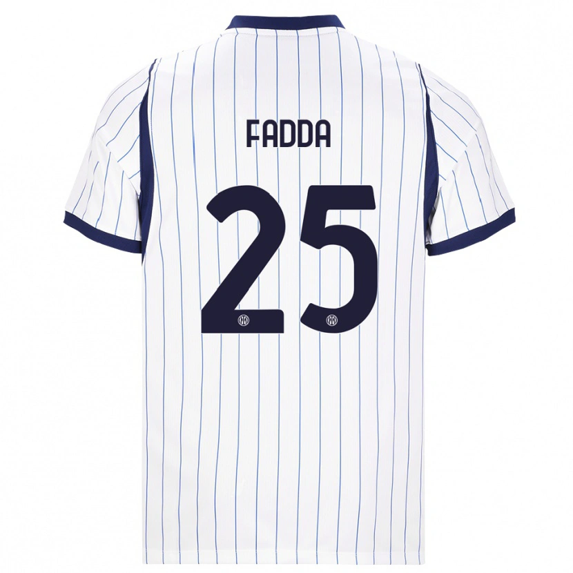 Danxen Enfant Maillot Paola Fadda #25 Blanc Bleu Marine Tenues Extérieur 2026/27 T-Shirt