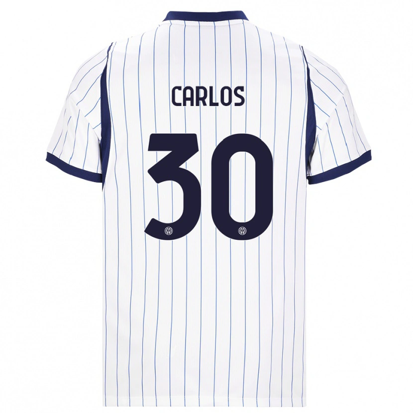 Danxen Enfant Maillot Carlos Augusto #30 Blanc Bleu Marine Tenues Extérieur 2026/27 T-Shirt