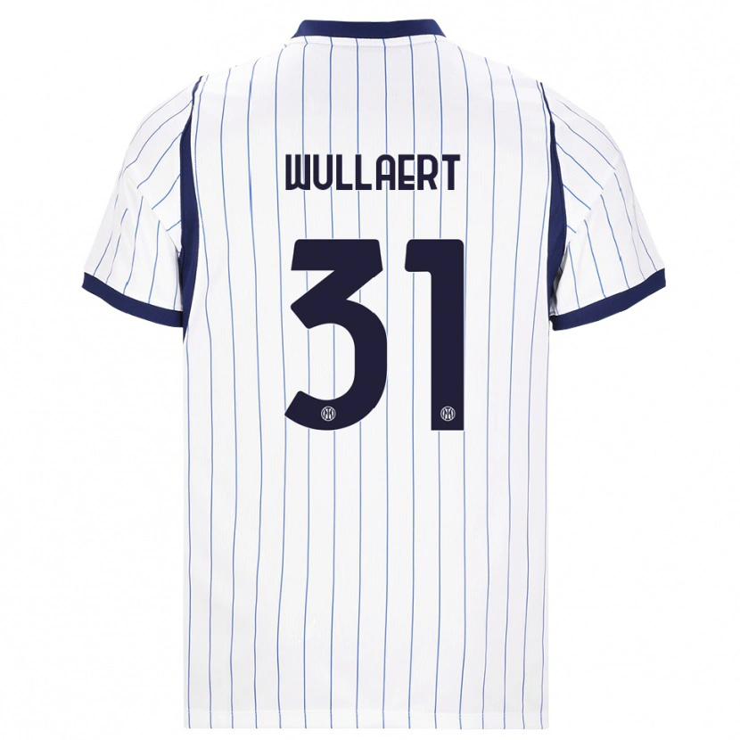 Danxen Enfant Maillot Tessa Wullaert #31 Blanc Bleu Marine Tenues Extérieur 2026/27 T-Shirt