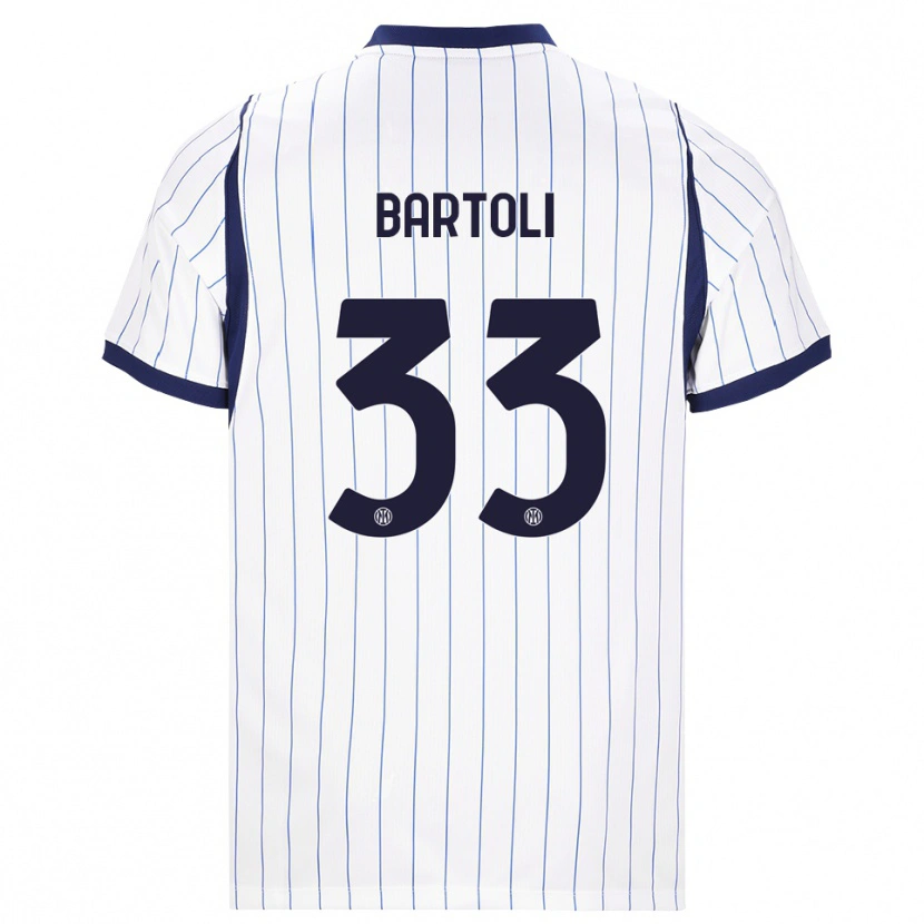 Danxen Enfant Maillot Elisa Bartoli #33 Blanc Bleu Marine Tenues Extérieur 2026/27 T-Shirt