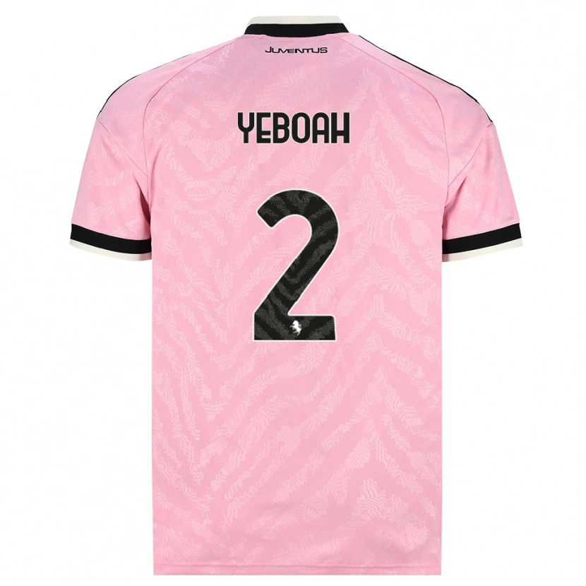 Danxen Enfant Maillot Christian Yeboah #2 Rose Noir Tenues Extérieur 2026/27 T-Shirt