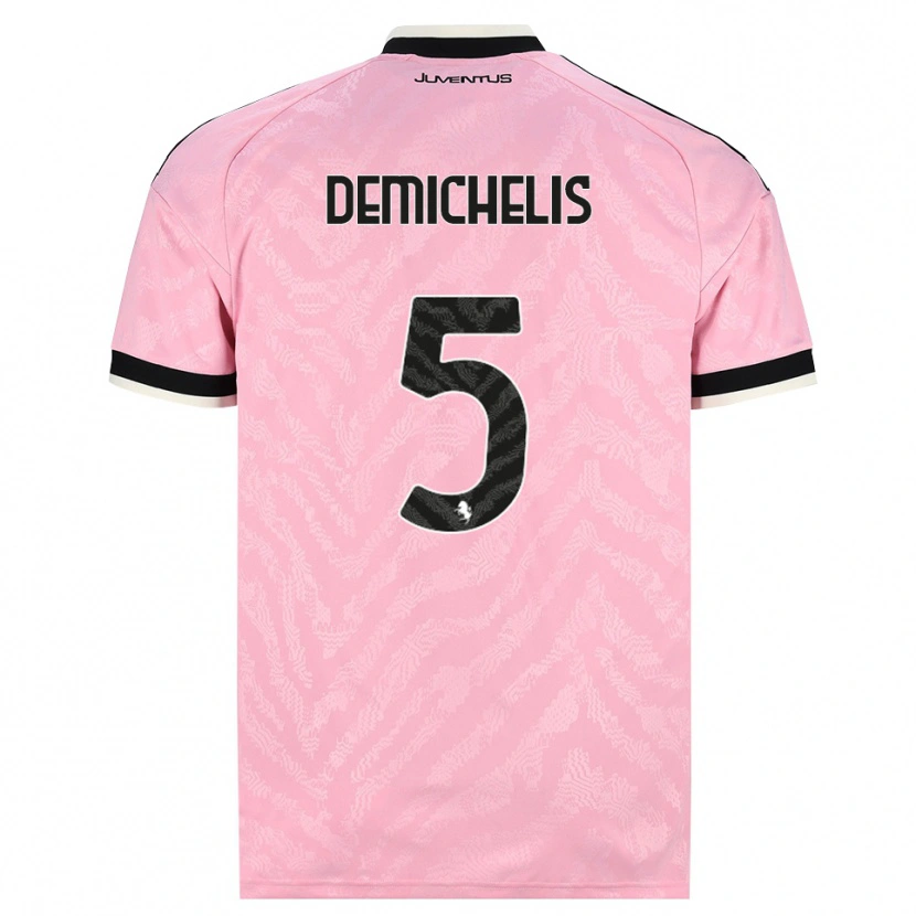 Danxen Enfant Maillot Emanuele Demichelis #5 Rose Noir Tenues Extérieur 2026/27 T-Shirt