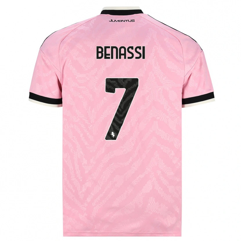 Danxen Enfant Maillot Federico Benassi #7 Rose Noir Tenues Extérieur 2026/27 T-Shirt