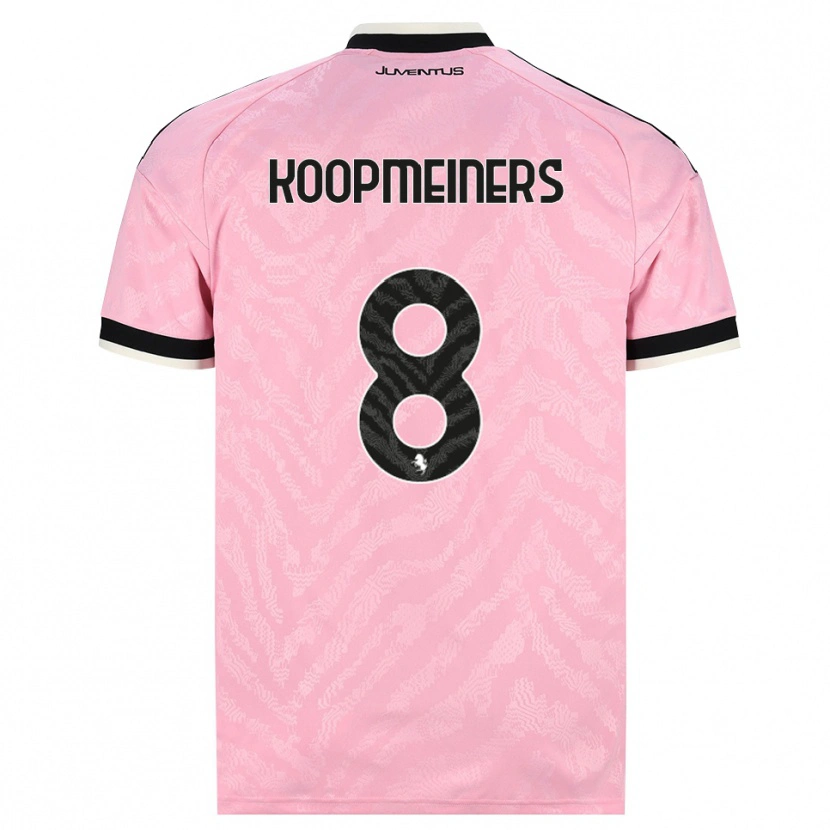 Danxen Enfant Maillot Teun Koopmeiners #8 Rose Noir Tenues Extérieur 2026/27 T-Shirt