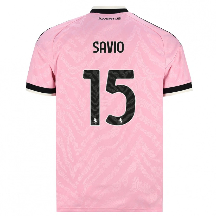 Danxen Enfant Maillot Federico Savio #15 Rose Noir Tenues Extérieur 2026/27 T-Shirt