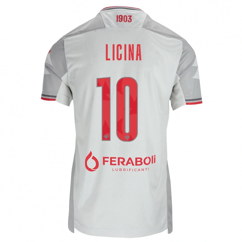 Danxen Enfant Maillot Adin Licina #10 Gris Blanc Rouge Tenues Extérieur 2026/27 T-Shirt