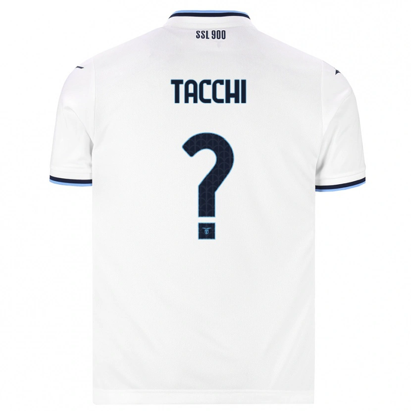 Danxen Enfant Maillot Andrea Tacchi #0 Blanc Bleu Marine Tenues Extérieur 2026/27 T-Shirt
