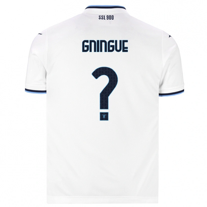Danxen Enfant Maillot Samuel Gningue #0 Blanc Bleu Marine Tenues Extérieur 2026/27 T-Shirt