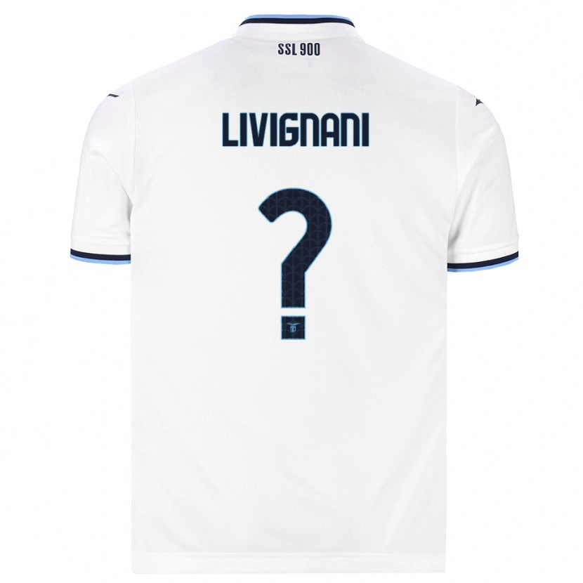 Danxen Enfant Maillot Gioia Livignani #0 Blanc Bleu Marine Tenues Extérieur 2026/27 T-Shirt