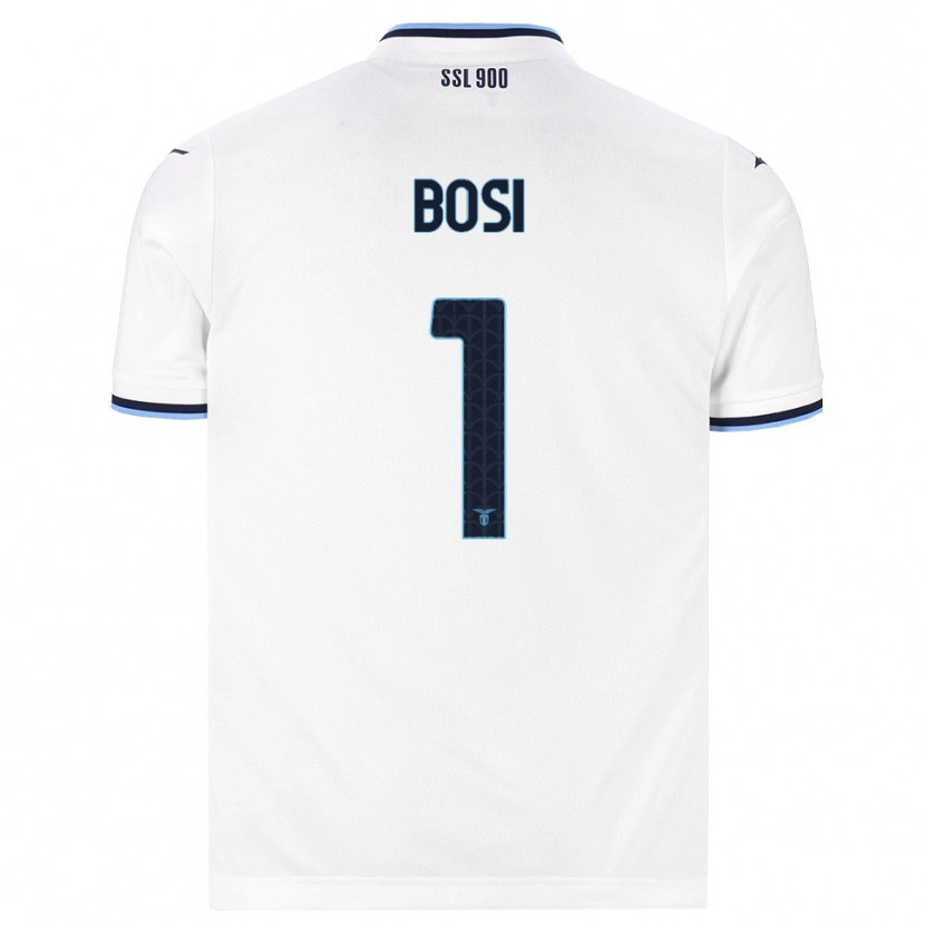 Danxen Enfant Maillot Gioele Bosi #1 Blanc Bleu Marine Tenues Extérieur 2026/27 T-Shirt