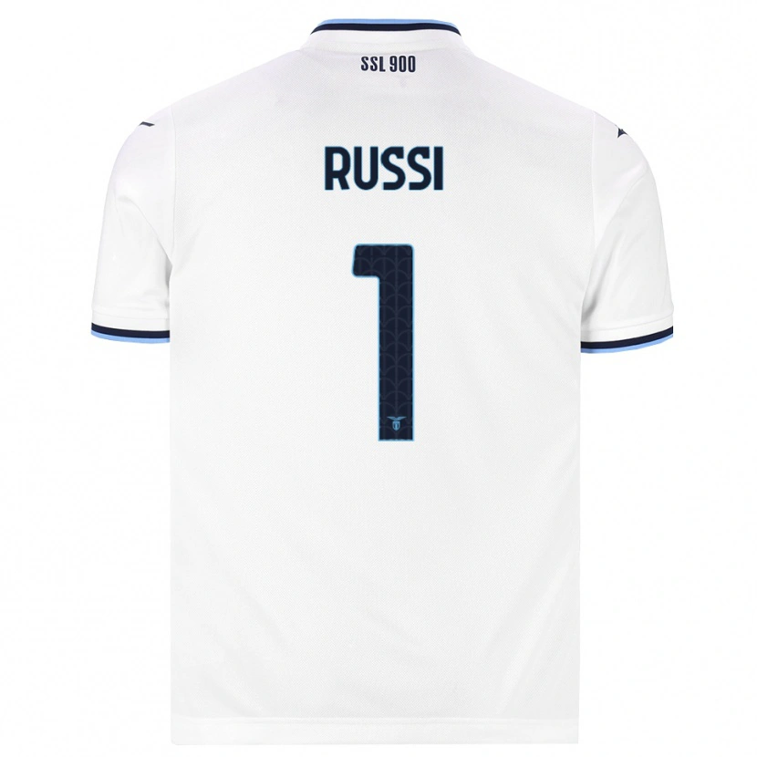 Danxen Enfant Maillot Gabriele Russi #1 Blanc Bleu Marine Tenues Extérieur 2026/27 T-Shirt