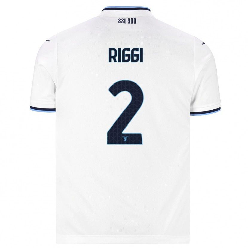 Danxen Enfant Maillot Emanuele Riggi #2 Blanc Bleu Marine Tenues Extérieur 2026/27 T-Shirt