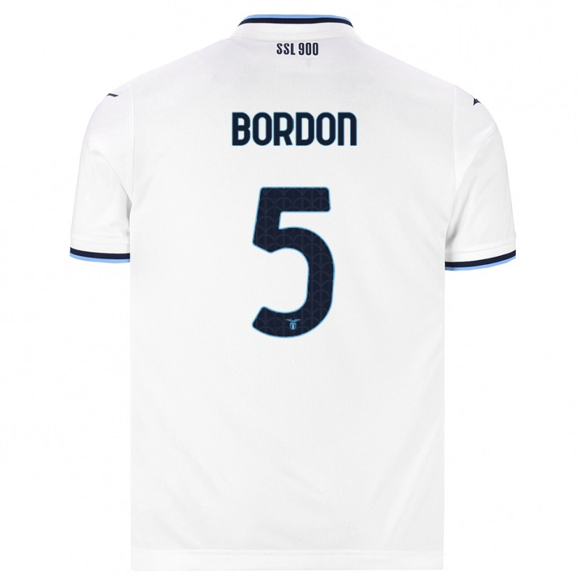 Danxen Enfant Maillot Ricardo Bordon #5 Blanc Bleu Marine Tenues Extérieur 2026/27 T-Shirt