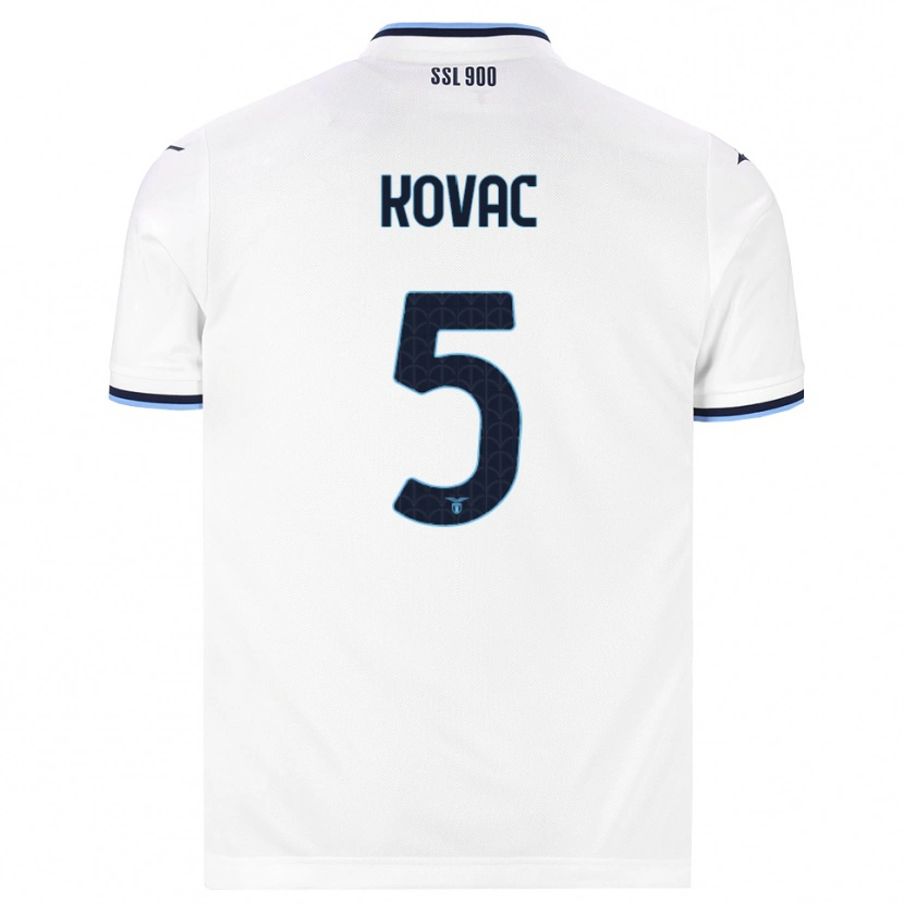 Danxen Enfant Maillot Blaz Kovac #5 Blanc Bleu Marine Tenues Extérieur 2026/27 T-Shirt