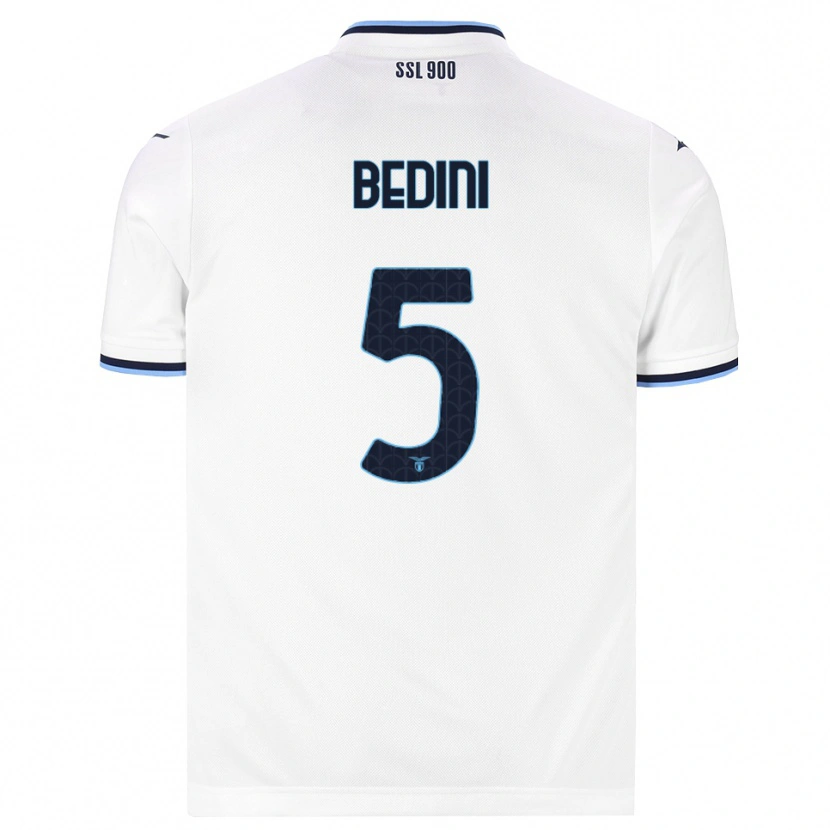 Danxen Enfant Maillot Filippo Bedini #5 Blanc Bleu Marine Tenues Extérieur 2026/27 T-Shirt
