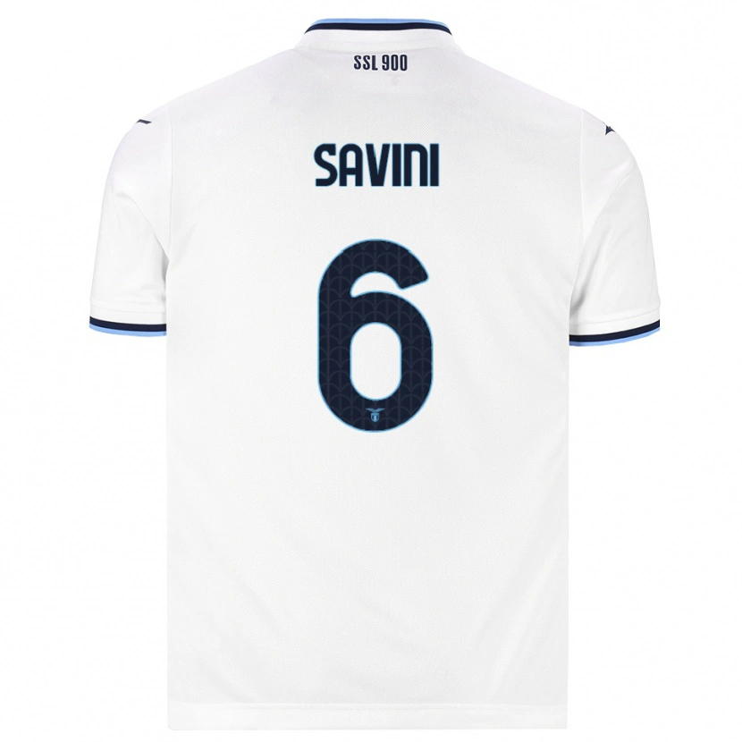 Danxen Enfant Maillot Federica Savini #6 Blanc Bleu Marine Tenues Extérieur 2026/27 T-Shirt
