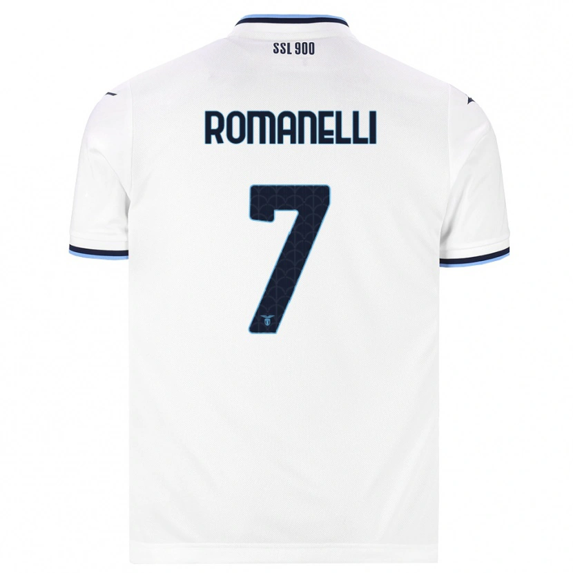 Danxen Enfant Maillot Nicolas Romanelli #7 Blanc Bleu Marine Tenues Extérieur 2026/27 T-Shirt