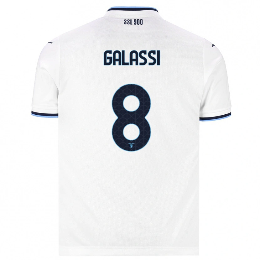 Danxen Enfant Maillot Bruno Galassi #8 Blanc Bleu Marine Tenues Extérieur 2026/27 T-Shirt