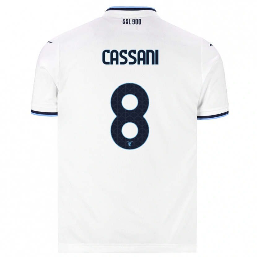 Danxen Enfant Maillot Matteo Cassani #8 Blanc Bleu Marine Tenues Extérieur 2026/27 T-Shirt
