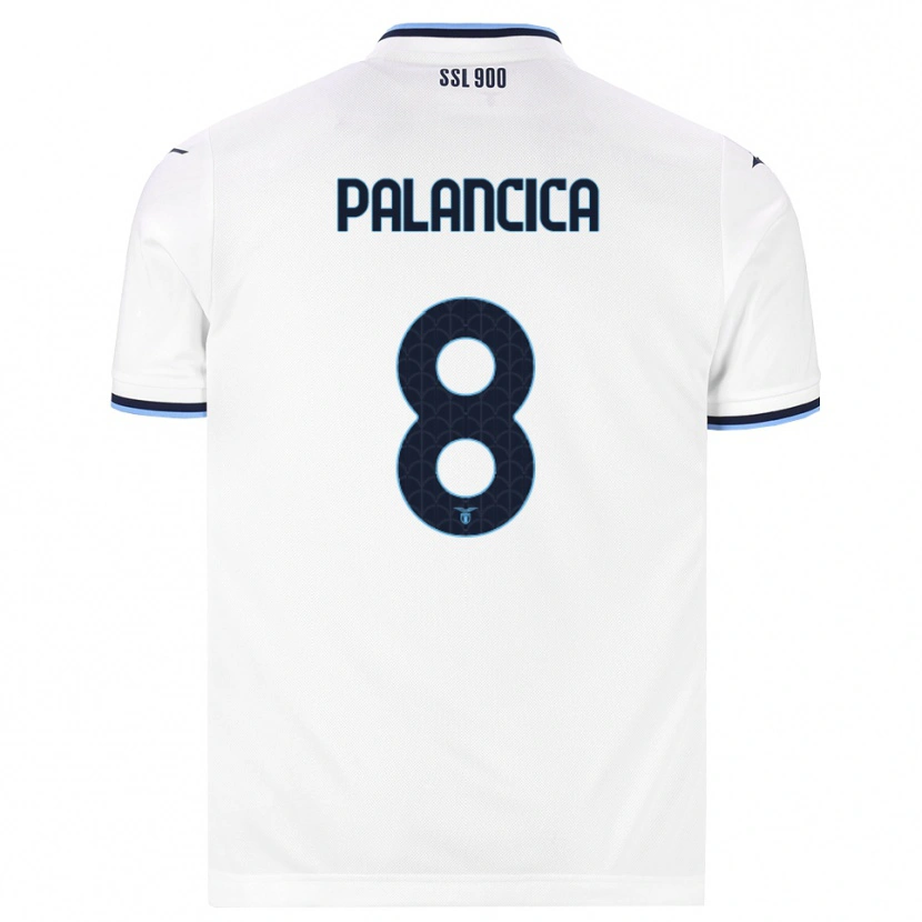Danxen Enfant Maillot Cristian Palancica #8 Blanc Bleu Marine Tenues Extérieur 2026/27 T-Shirt