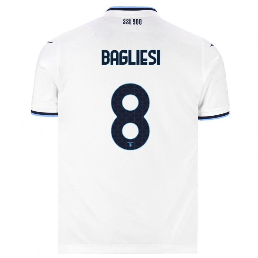 Danxen Enfant Maillot Thomas Bagliesi #8 Blanc Bleu Marine Tenues Extérieur 2026/27 T-Shirt