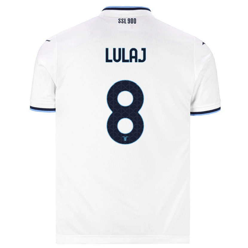 Danxen Enfant Maillot Daniele Lulaj #8 Blanc Bleu Marine Tenues Extérieur 2026/27 T-Shirt