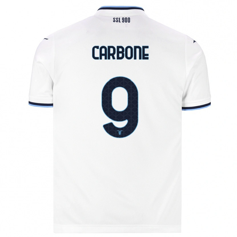 Danxen Enfant Maillot Giovanni Carbone #9 Blanc Bleu Marine Tenues Extérieur 2026/27 T-Shirt
