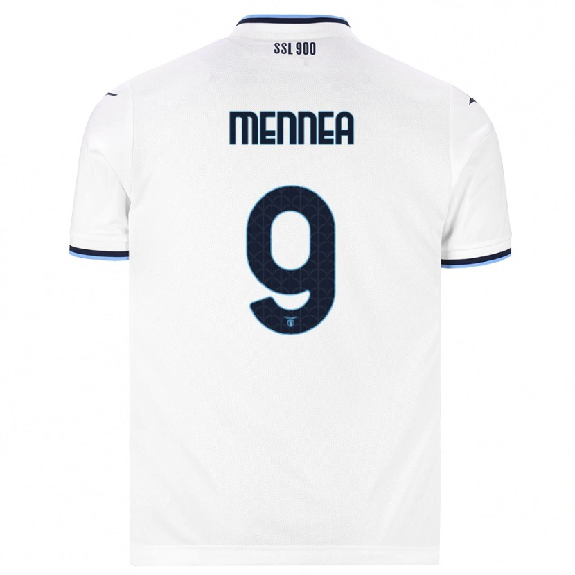 Danxen Enfant Maillot Carmine Mennea #9 Blanc Bleu Marine Tenues Extérieur 2026/27 T-Shirt