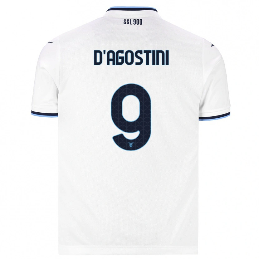 Danxen Enfant Maillot Lorenzo D'agostini #9 Blanc Bleu Marine Tenues Extérieur 2026/27 T-Shirt