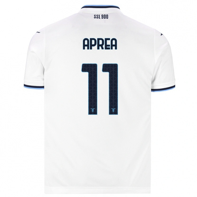 Danxen Enfant Maillot Federico Aprea #11 Blanc Bleu Marine Tenues Extérieur 2026/27 T-Shirt