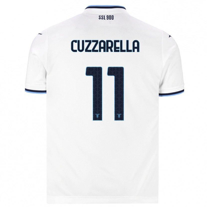 Danxen Enfant Maillot Cristian Cuzzarella #11 Blanc Bleu Marine Tenues Extérieur 2026/27 T-Shirt