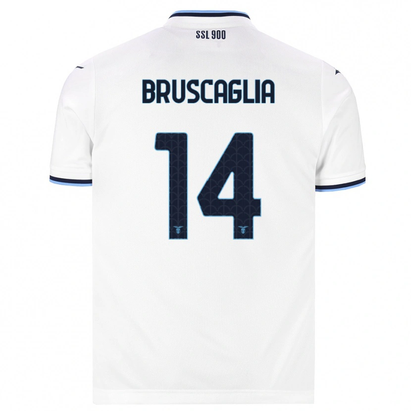 Danxen Enfant Maillot Lukas Bruscaglia #14 Blanc Bleu Marine Tenues Extérieur 2026/27 T-Shirt