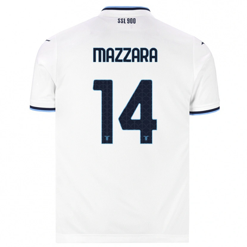 Danxen Enfant Maillot Matteo Mazzara #14 Blanc Bleu Marine Tenues Extérieur 2026/27 T-Shirt