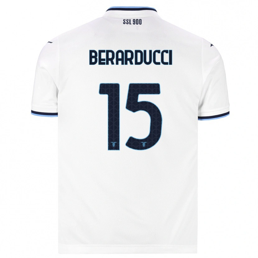 Danxen Enfant Maillot Martina Berarducci #15 Blanc Bleu Marine Tenues Extérieur 2026/27 T-Shirt