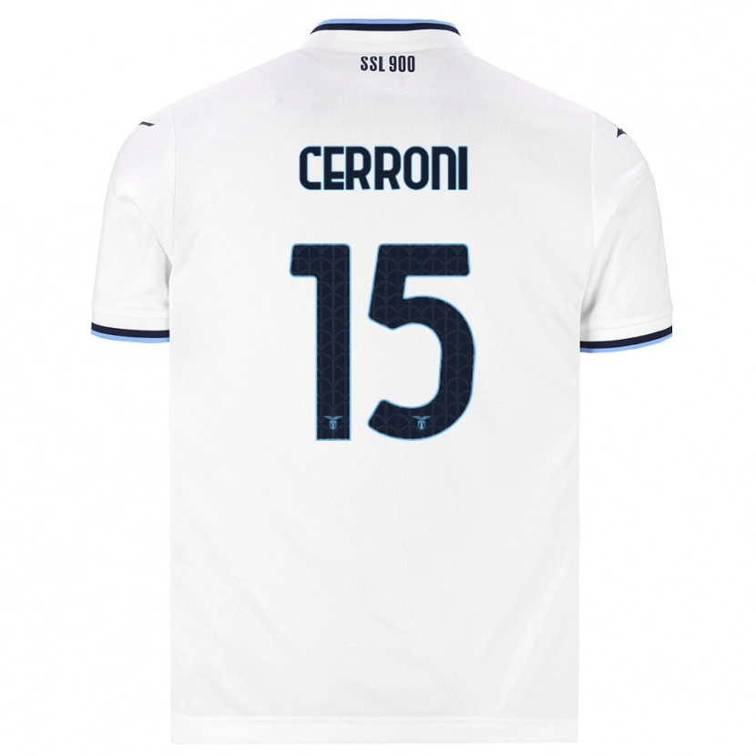 Danxen Enfant Maillot Leonardo Cerroni #15 Blanc Bleu Marine Tenues Extérieur 2026/27 T-Shirt