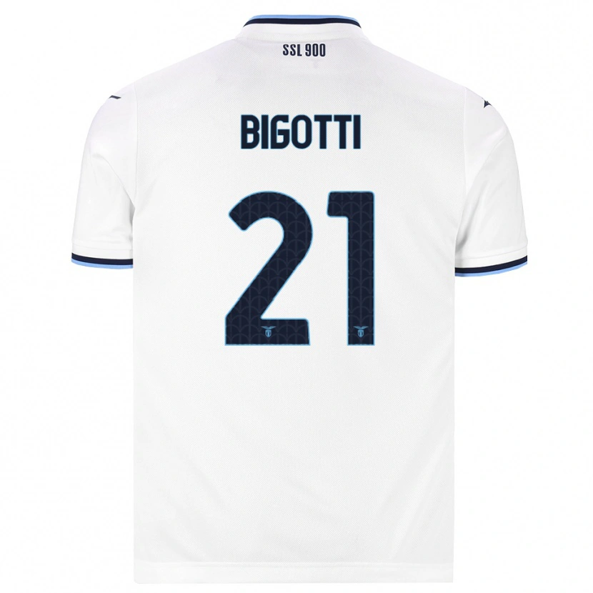 Danxen Enfant Maillot Massimo Bigotti #21 Blanc Bleu Marine Tenues Extérieur 2026/27 T-Shirt