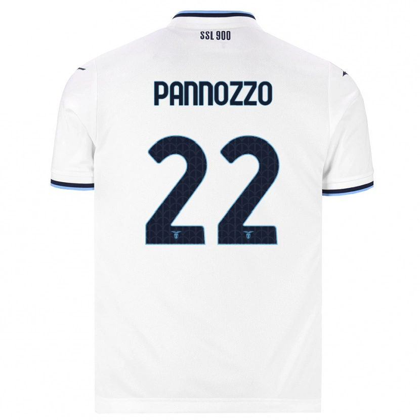 Danxen Enfant Maillot Nicolò Pannozzo #22 Blanc Bleu Marine Tenues Extérieur 2026/27 T-Shirt