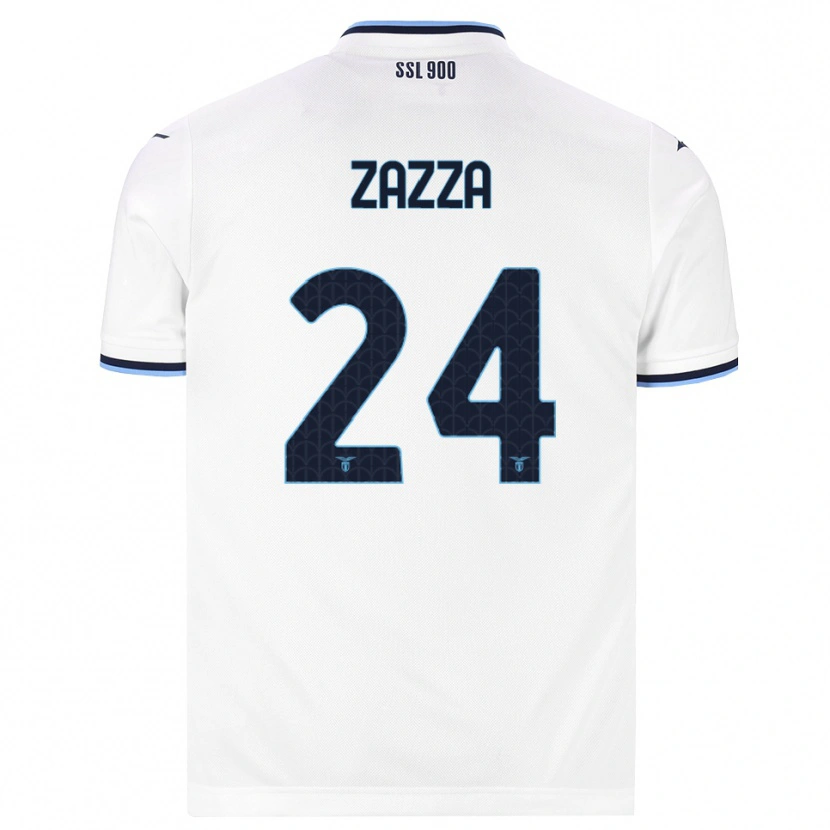 Danxen Enfant Maillot Matteo Zazza #24 Blanc Bleu Marine Tenues Extérieur 2026/27 T-Shirt