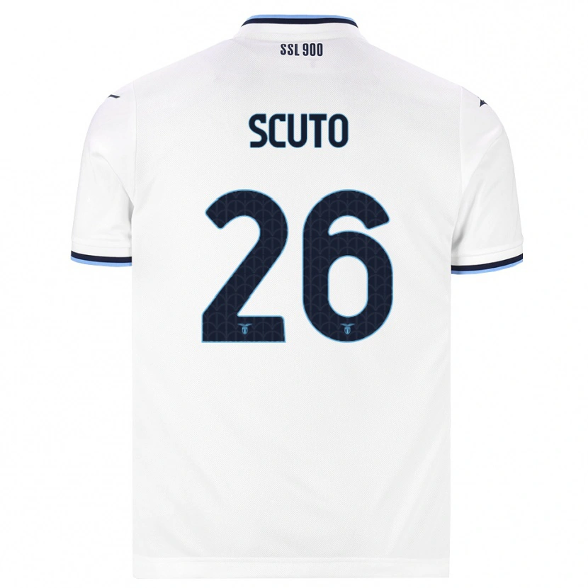Danxen Enfant Maillot Leonardo Scuto #26 Blanc Bleu Marine Tenues Extérieur 2026/27 T-Shirt