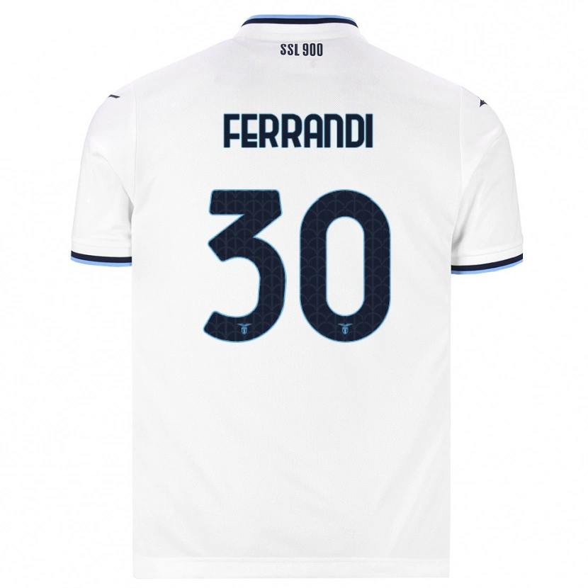 Danxen Enfant Maillot Giulia Ferrandi #30 Blanc Bleu Marine Tenues Extérieur 2026/27 T-Shirt