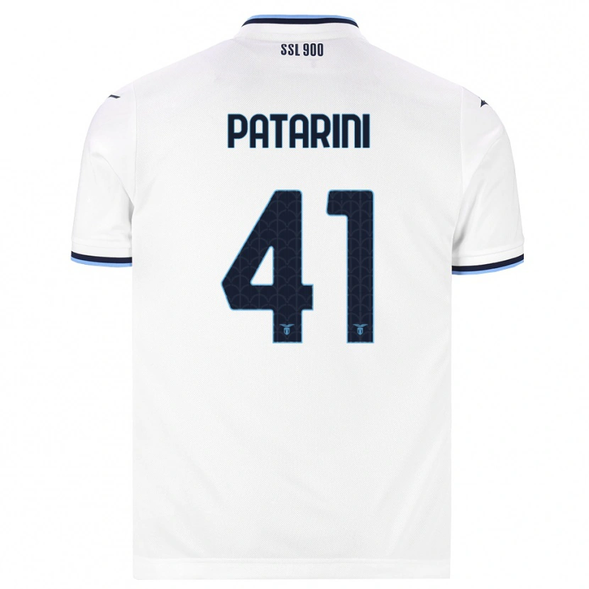 Danxen Enfant Maillot Riccardo Patarini #41 Blanc Bleu Marine Tenues Extérieur 2026/27 T-Shirt