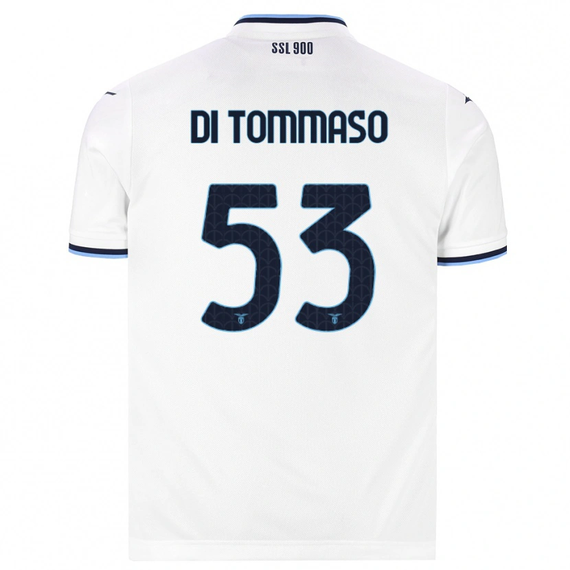 Danxen Enfant Maillot Leonardo Di Tommaso #53 Blanc Bleu Marine Tenues Extérieur 2026/27 T-Shirt