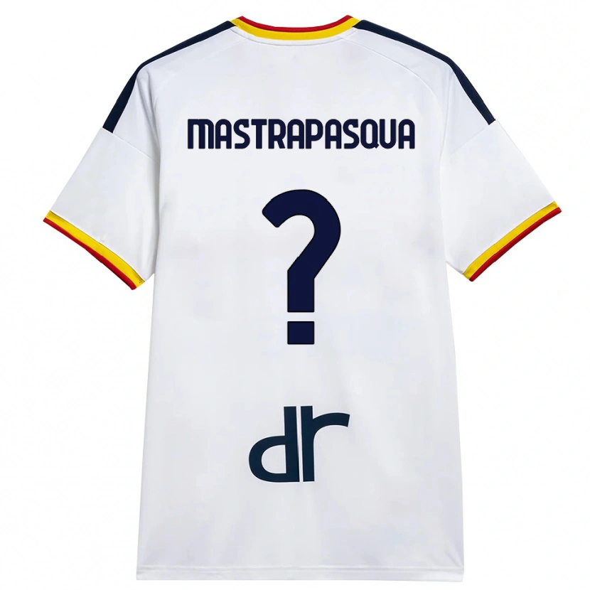 Danxen Enfant Maillot Tommaso Mastrapasqua #0 Blanc Jaune Rouge Tenues Extérieur 2026/27 T-Shirt