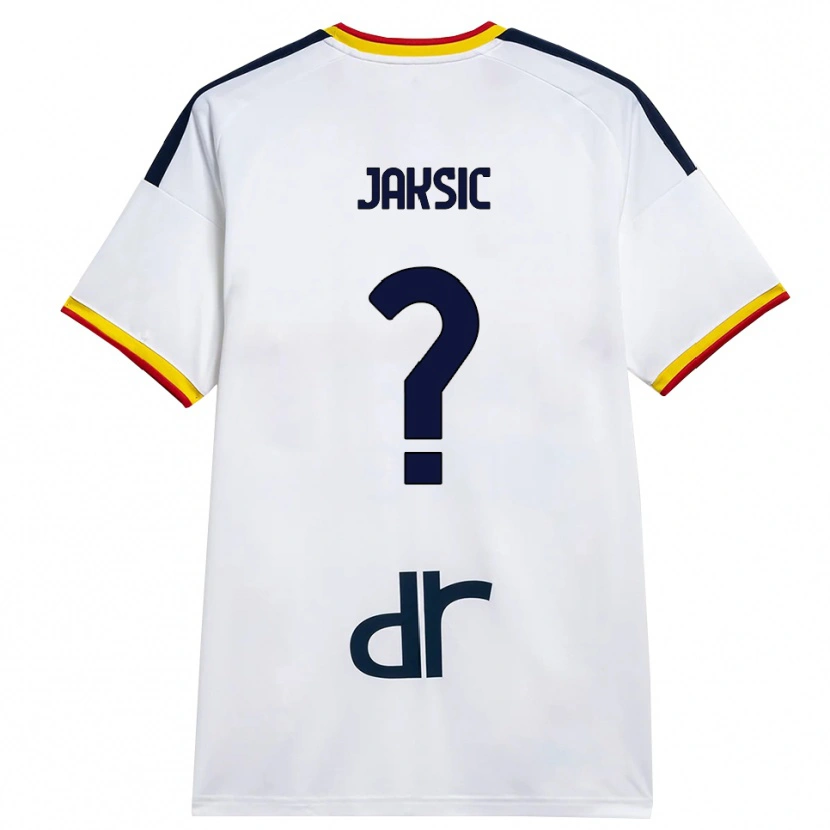 Danxen Enfant Maillot Ilija Jaksic #0 Blanc Jaune Rouge Tenues Extérieur 2026/27 T-Shirt