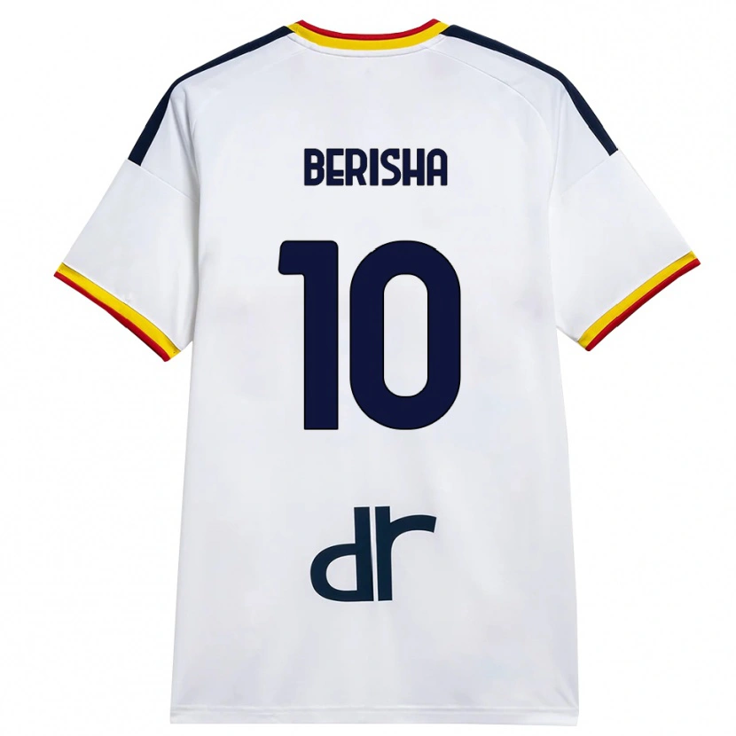 Danxen Enfant Maillot Medon Berisha #10 Blanc Jaune Rouge Tenues Extérieur 2026/27 T-Shirt