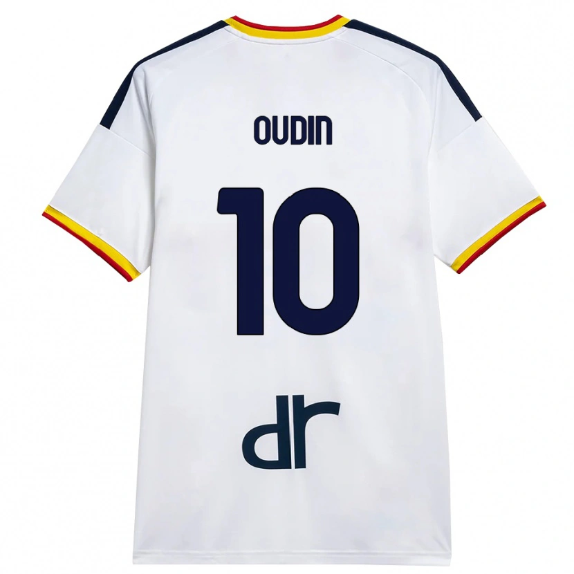 Danxen Enfant Maillot Rémi Oudin #10 Blanc Jaune Rouge Tenues Extérieur 2026/27 T-Shirt