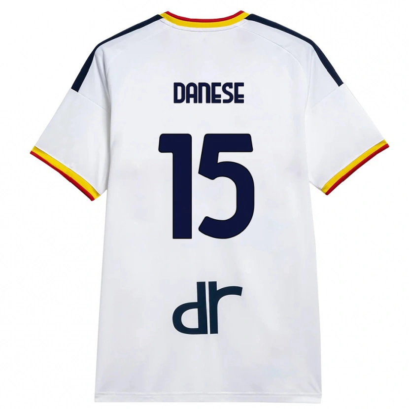 Danxen Enfant Maillot Tommaso Danese #15 Blanc Jaune Rouge Tenues Extérieur 2026/27 T-Shirt
