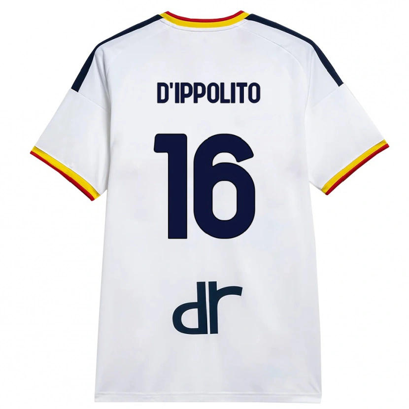 Danxen Enfant Maillot Nicola D'ippolito #16 Blanc Jaune Rouge Tenues Extérieur 2026/27 T-Shirt