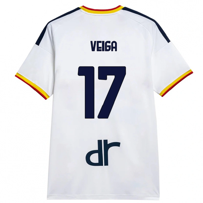 Danxen Enfant Maillot Danilo Veiga #17 Blanc Jaune Rouge Tenues Extérieur 2026/27 T-Shirt